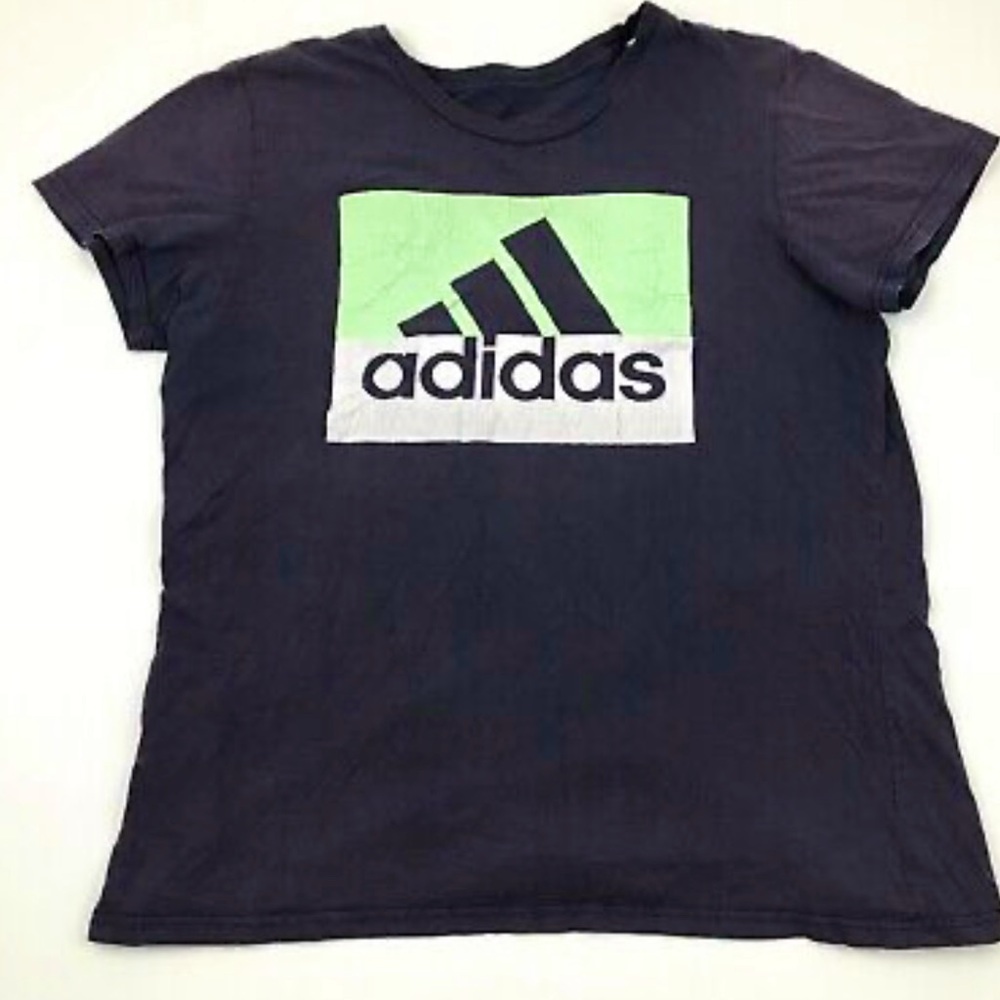 Adidas Womens Size XS Dark blue & Mint green Short Sleeve Graphic T-shirt